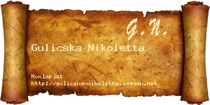 Gulicska Nikoletta névjegykártya